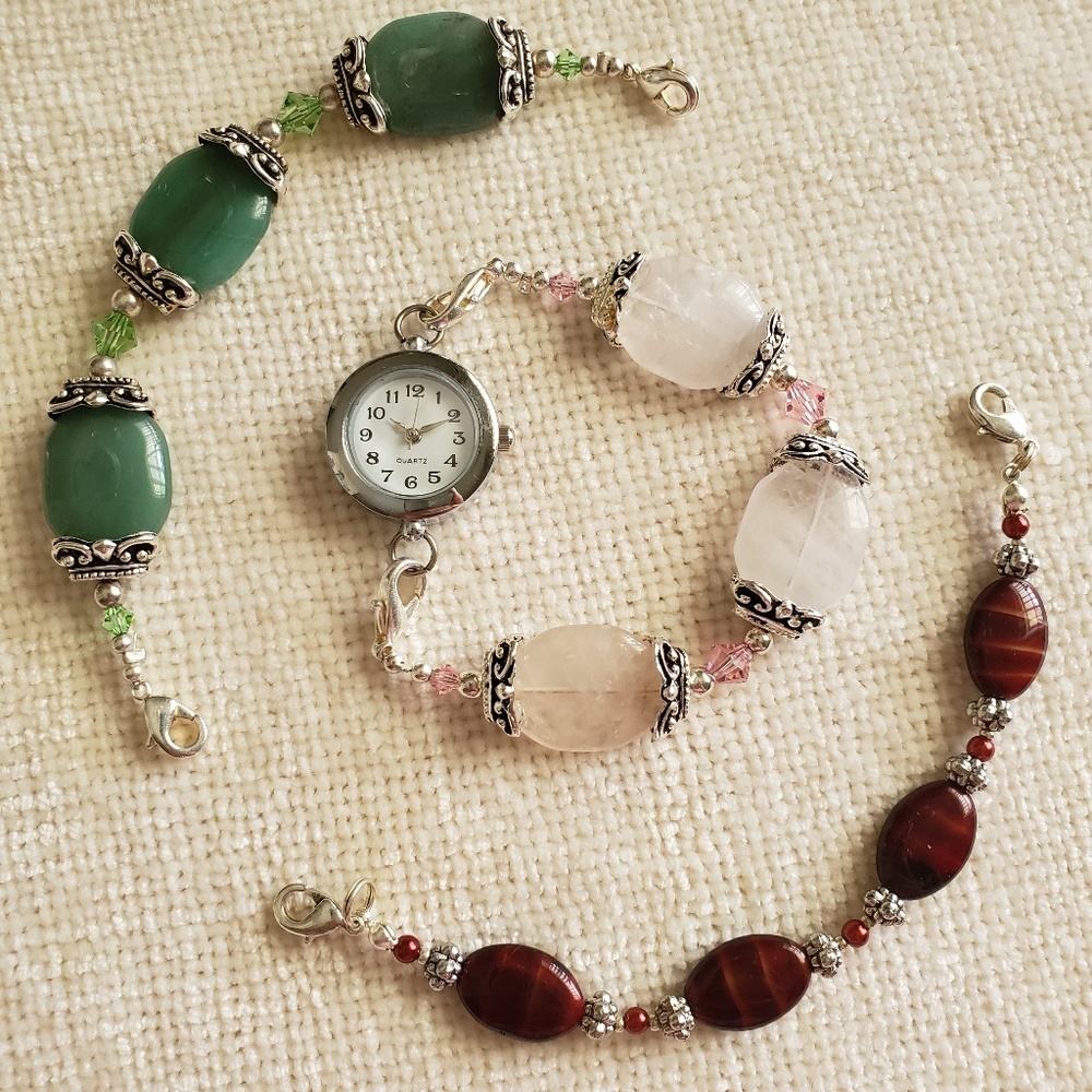 Three-in-one Gemstone Interchangeable Wrist Watch